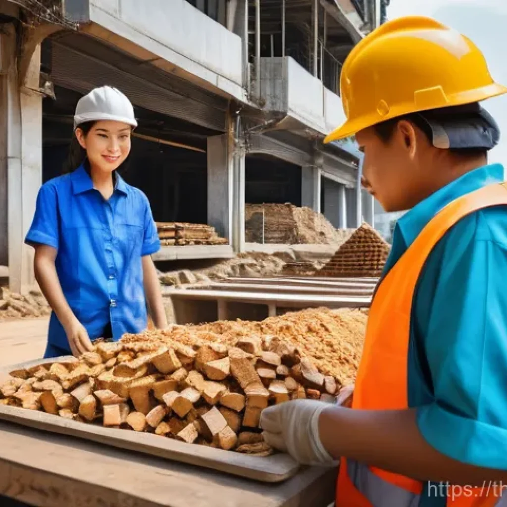 건축 프로젝트의 경제적 영향 평가 사례 - **Prompt:** A bustling, modern construction site in a vibrant Thai city. Diverse Thai construction w...
