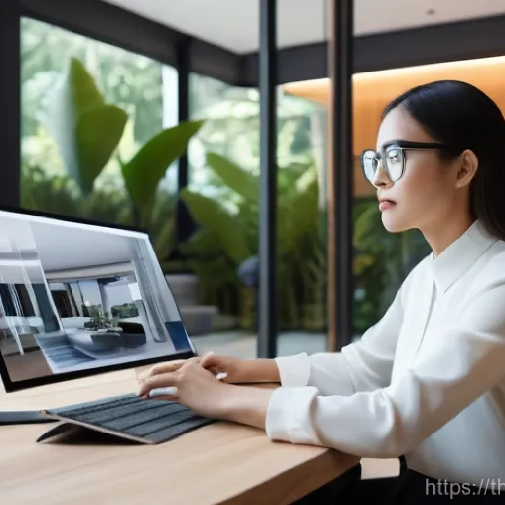 건축가가 사용하는 디지털 툴 트렌드 - **Prompt 1: AI-Powered Architectural Concept Generation**
"A talented female architect, in her e...