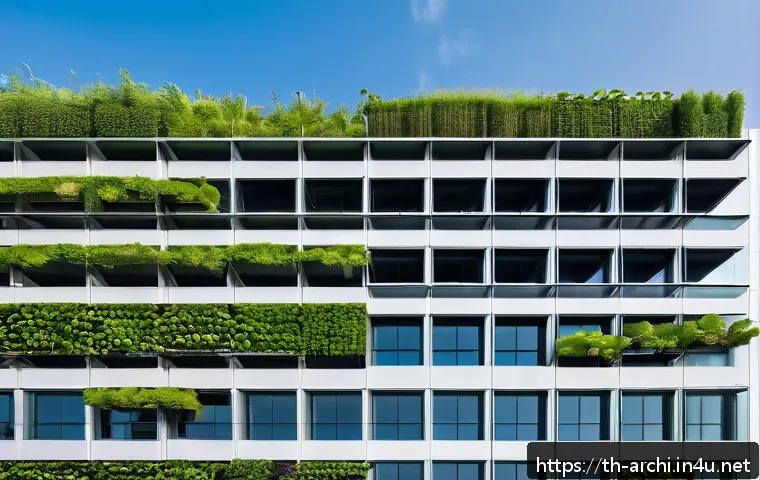 건축가가 알아야 할 에너지 절약 설계 - A modern Thai office building exterior in bright daylight, featuring lightweight insulating material...